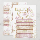 Boeken & Brunch Verhaal Boek Bruids Douche Uitnodi Kaart (Voorkant / Achterkant)