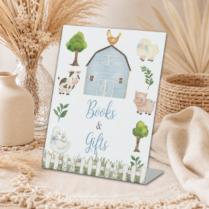 Boeken & Cadeaus Boerderijdieren Baby Shower op de Reclamebord Met Voetstuk