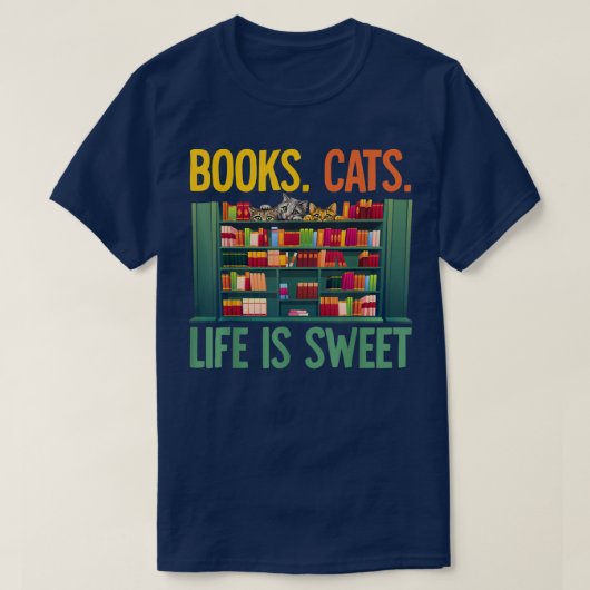 Boeken Cats Life is een grappige kat T-shirt (Design voorkant)