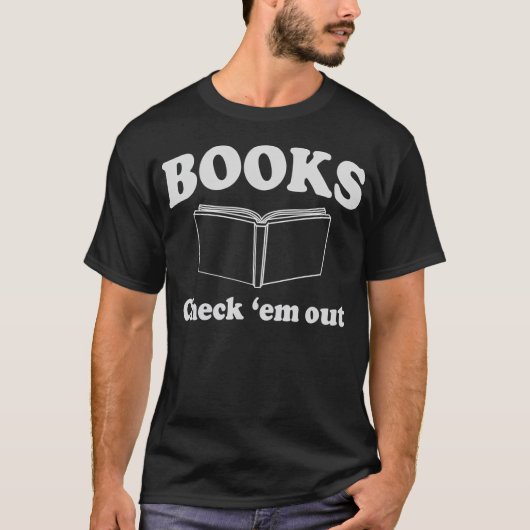 Boeken. Check'Em Out T-shirt (Voorkant)