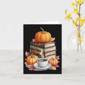 Boeken Coffee Fall Leaves en Pumpkins Libr Kaart (Gele Bloem)