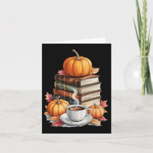 Boeken Coffee Fall Leaves en Pumpkins Libr Kaart