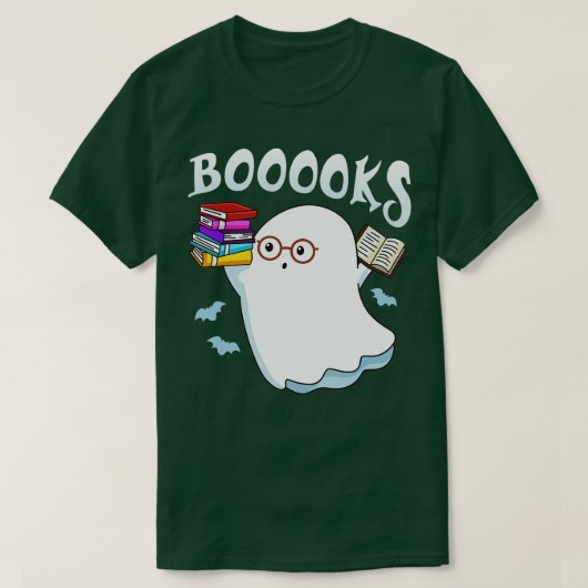 Boeken! Cute Ghost Reading Library Books Hoolwee T-shirt (Design voorkant)