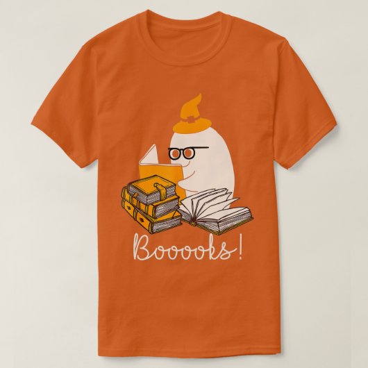 Boeken! Cute Ghost Reading Library Books Hoolwee T-shirt (Design voorkant)