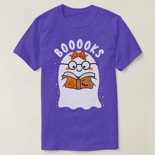 Boeken! Cute Ghost Reading Library Books Hoolwee T-shirt (Design voorkant)