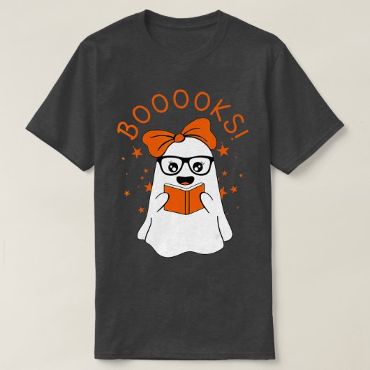 Boeken! Cute Ghost Reading Library Books Hoolwee T-shirt (Design voorkant)