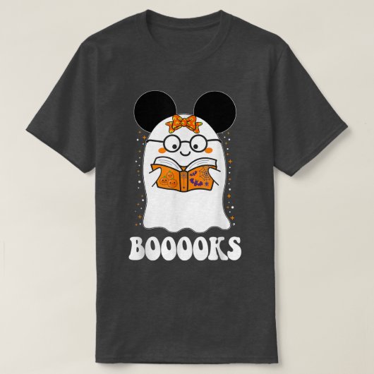Boeken! Cute Ghost Reading Library Books Hoolwee T-shirt (Design voorkant)