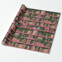 Boeken Decors Planten op Roze Plank Cadeau Cadeaupapier