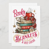 Boeken Dekens en Warme Chocolade  Feestdagenkaart (Voorkant / Achterkant)