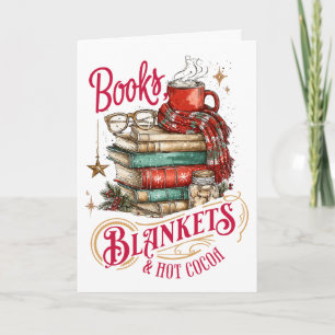 Boeken Dekens en Warme Chocolademelk Feestdagen Kaart