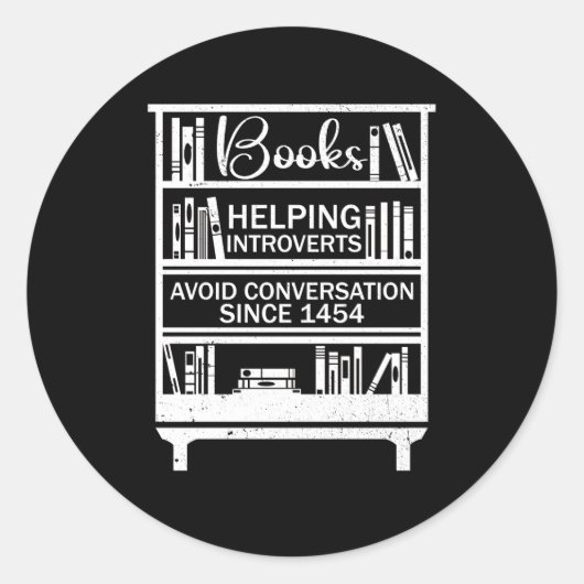 Boeken die introverte mensen helpen gesprekken te  ronde sticker (Voorkant)