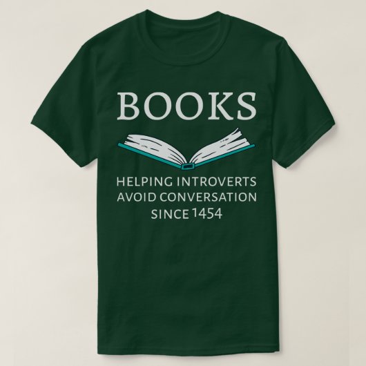 Boeken die Introverts helpen vermijden gesprek sin T-shirt (Design voorkant)