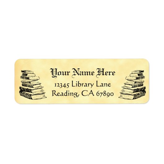  Boeken Douane Terugkeeradres Faux Perkament Etiket (Voorkant)