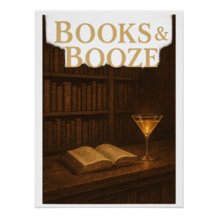 Boeken & drank voor de bar liefhebber perfect poster