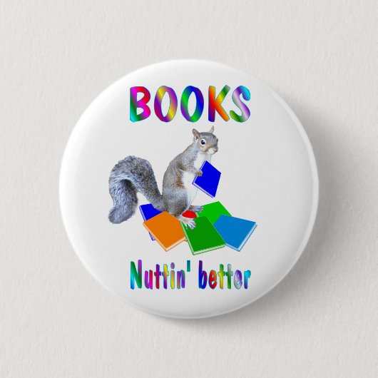 Boeken-eekhoorn Ronde Button 5,7 Cm (Voorkant)