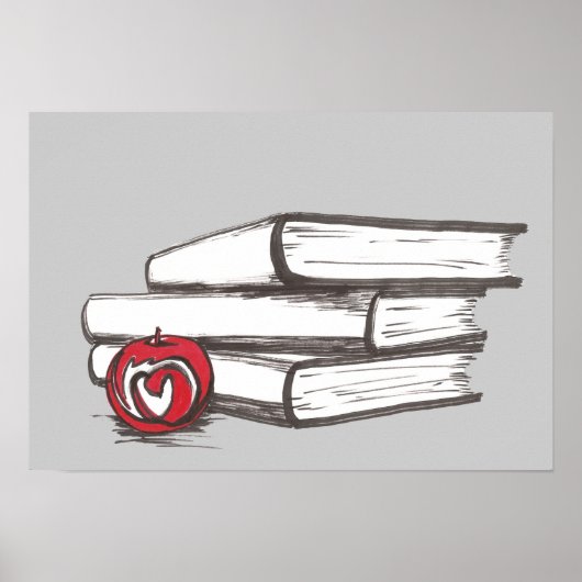 Boeken + een Apple-Poster |  Poster (Voorkant)