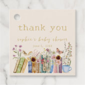 boeken Een nieuw hoofdstuk Baby shower Bedankjes Labels (Voorkant)