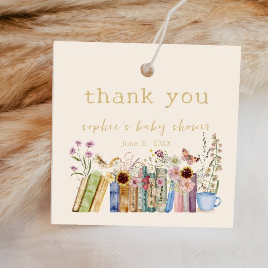 boeken Een nieuw hoofdstuk Baby shower Bedankjes Labels