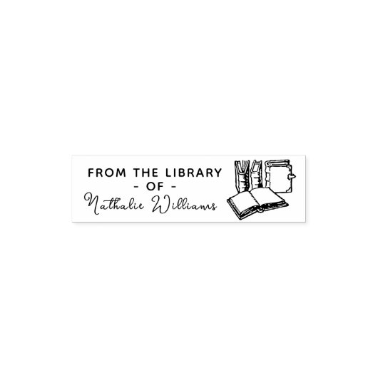  boeken Elegant Script Custom Library Boeken Zelfinktende Stempel (Design)