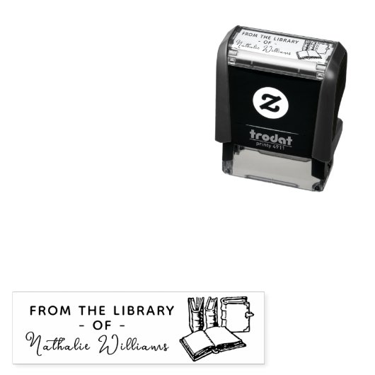  boeken Elegant Script Custom Library Boeken Zelfinktende Stempel (In situ)