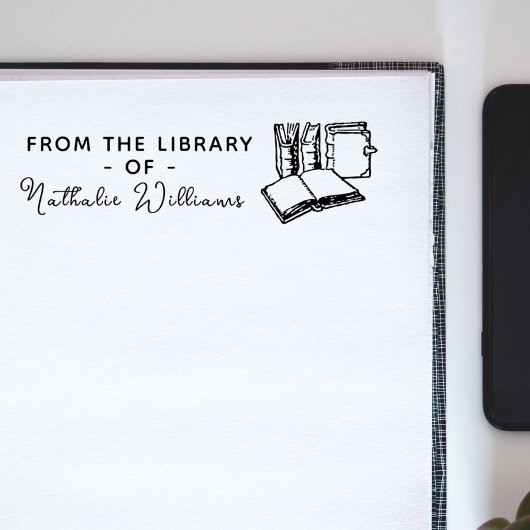  boeken Elegant Script Custom Library Boeken Zelfinktende Stempel