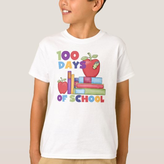 Boeken en appels 100 dagen schoolshirts t-shirt (Voorkant)