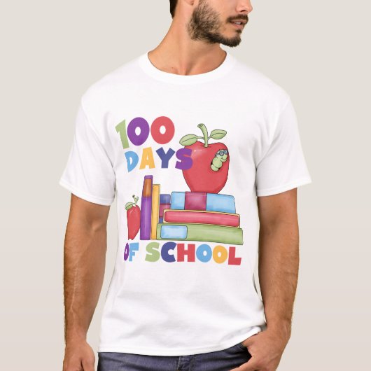Boeken en appels 100 dagen schoolshirts t-shirt (Voorkant)