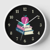Boeken en Apple Personalized Classroom Wall Clock (Voorkant)