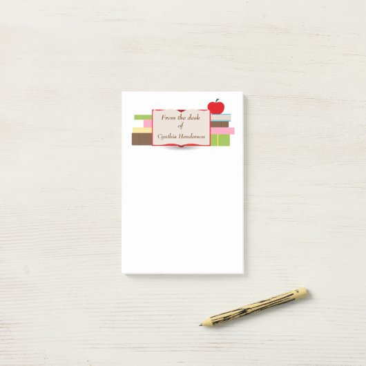 Boeken en Apple Post-it® Notes (Op bureau)