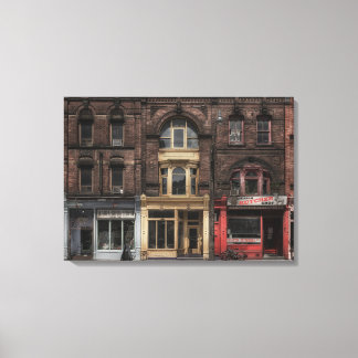 Boeken en bistro's en slagers No 5 Kleur Versie Canvas Afdruk