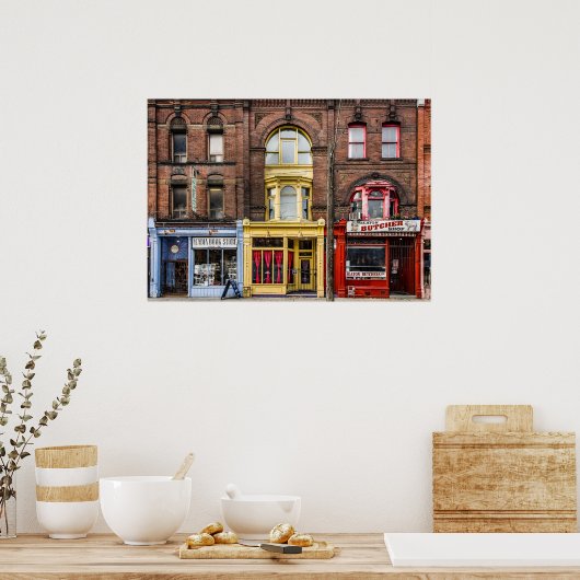 Boeken en bistro's en slagers nr. 2 kleurversie poster (Keuken)