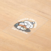 Boeken en blaffen - Schattige Sleepy Dog Reading D Acryl Uitnodigingen (Laagn)