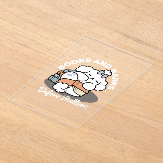 Boeken en blaffen - Schattige Sleepy Dog Reading D Acryl Uitnodigingen (Laagn)