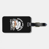 Boeken en blaffen - Schattige Sleepy Dog Reading D Bagagelabel (Achterkant horizontaal)