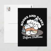 Boeken en blaffen - Schattige Sleepy Dog Reading D Briefkaart (Voorkant / Achterkant)