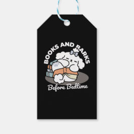 Boeken en blaffen - Schattige Sleepy Dog Reading D Cadeaulabel