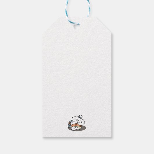 Boeken en blaffen - Schattige Sleepy Dog Reading D Cadeaulabel (Achterkant)