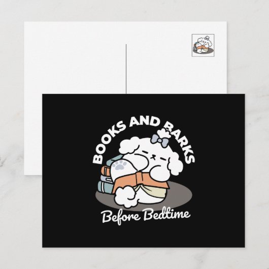 Boeken en blaffen - Schattige Sleepy Dog Reading D Feestdagenkaart (Voorkant / Achterkant)