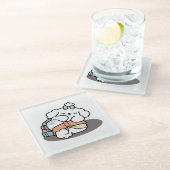 Boeken en blaffen - Schattige Sleepy Dog Reading D Glazen Onderzetter (Schuin)