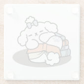 Boeken en blaffen - Schattige Sleepy Dog Reading D Glazen Onderzetter (Achterkant)