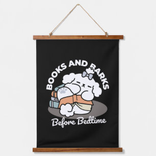 Boeken en blaffen - Schattige Sleepy Dog Reading D Hangend Wandkleed