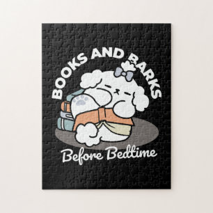 Boeken en blaffen - Schattige Sleepy Dog Reading D Legpuzzel