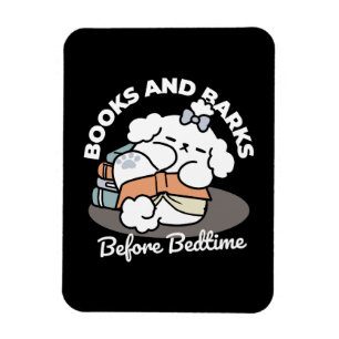 Boeken en blaffen - Schattige Sleepy Dog Reading D Magneet