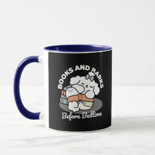 Boeken en blaffen - Schattige Sleepy Dog Reading D Mok