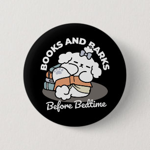 Boeken en blaffen - Schattige Sleepy Dog Reading D Ronde Button 5,7 Cm