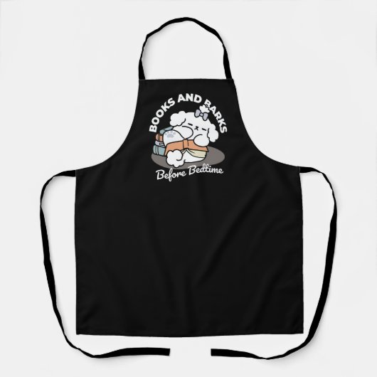 Boeken en blaffen - Schattige Sleepy Dog Reading D Schort (Voorkant)
