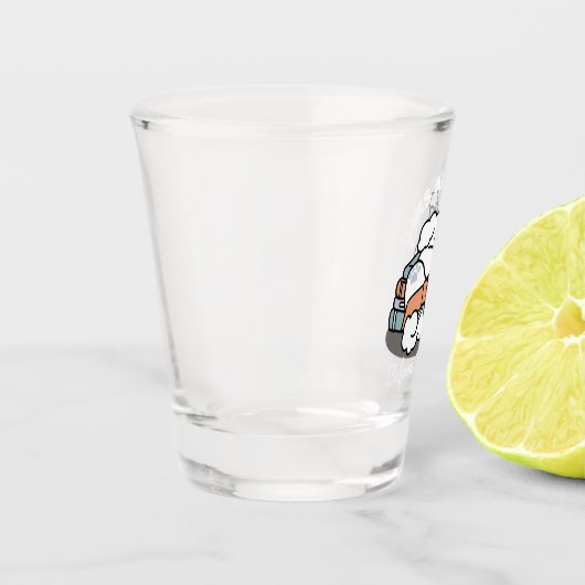 Boeken en blaffen - Schattige Sleepy Dog Reading D Shot Glas (Links)