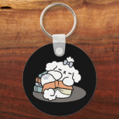 Boeken en blaffen - Schattige Sleepy Dog Reading D Sleutelhanger (Achterkant)