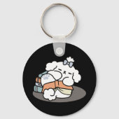 Boeken en blaffen - Schattige Sleepy Dog Reading D Sleutelhanger (Achterkant)