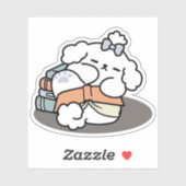 Boeken en blaffen - Schattige Sleepy Dog Reading D Sticker (Vel)